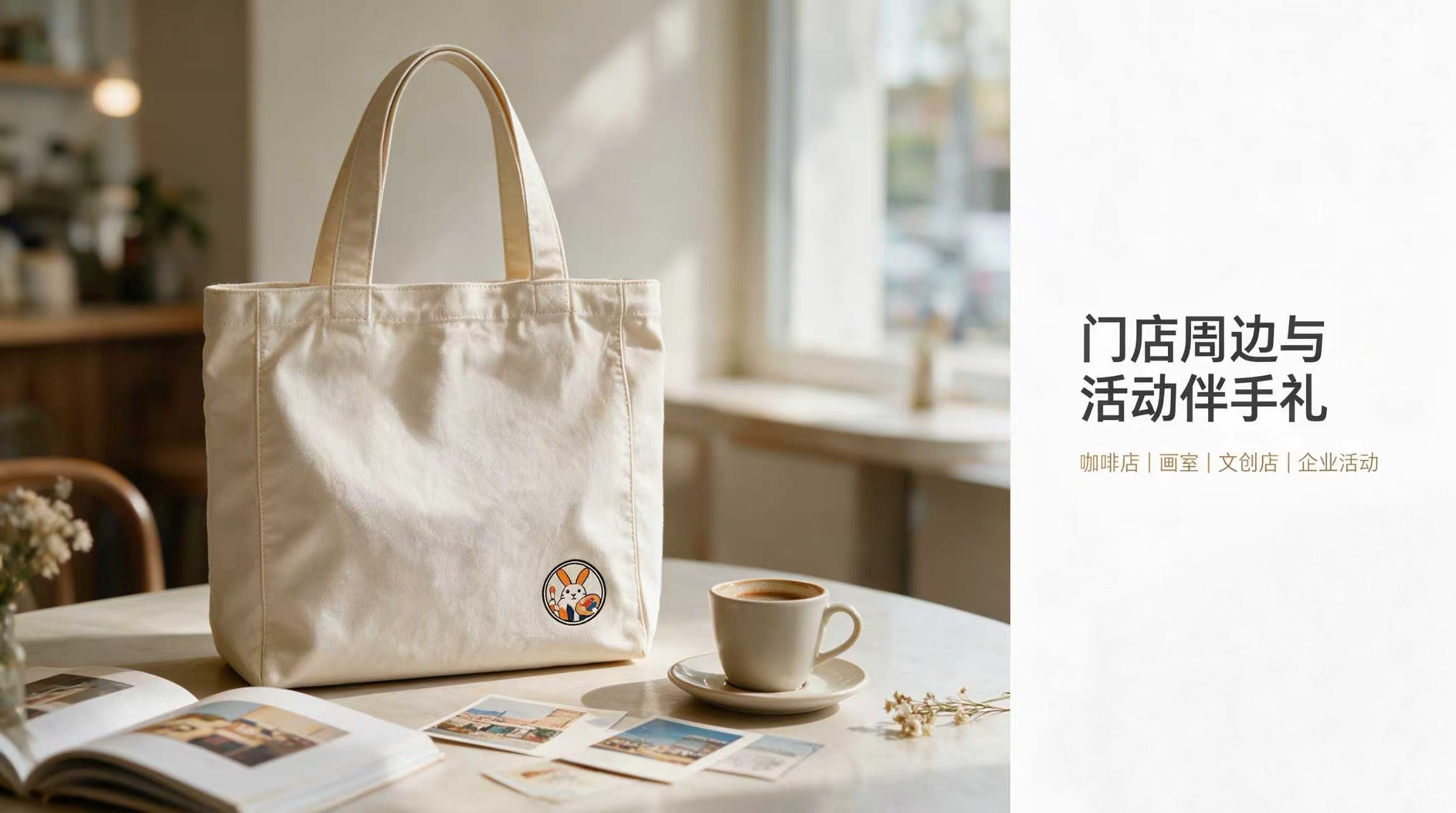咖啡店/文创店桌面摆放、门店陈列实景氛围图