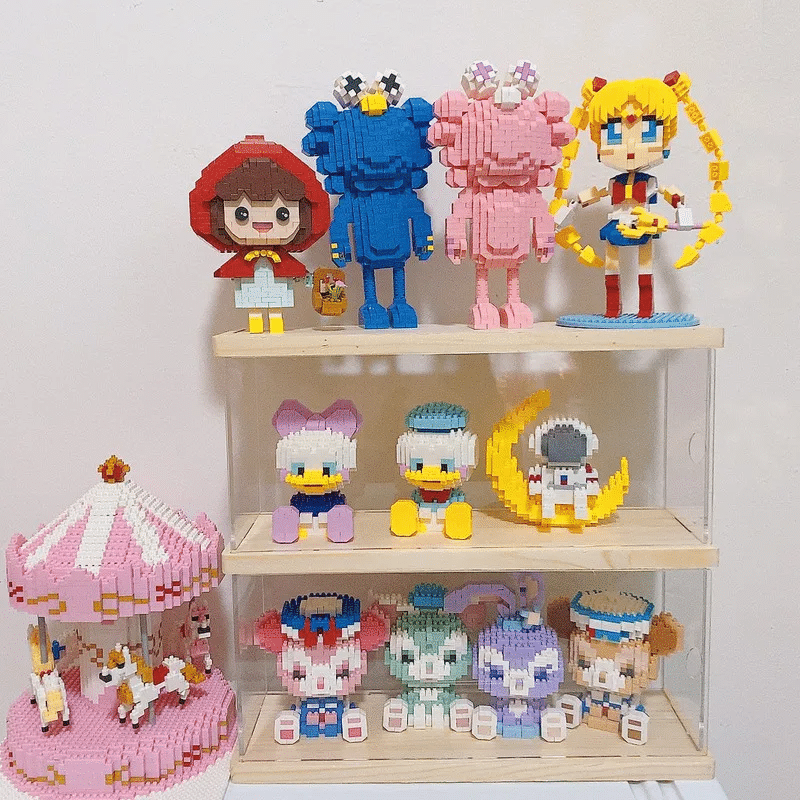 微型颗粒积木成品展示架