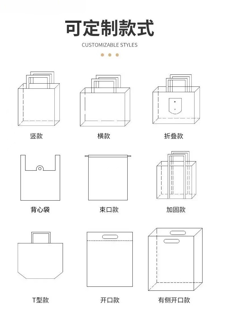 无纺布袋可定制款式示意图