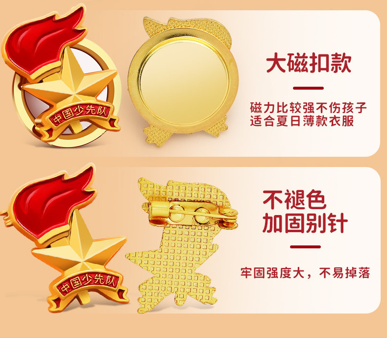 徽章工艺细节：磁扣款与别针款