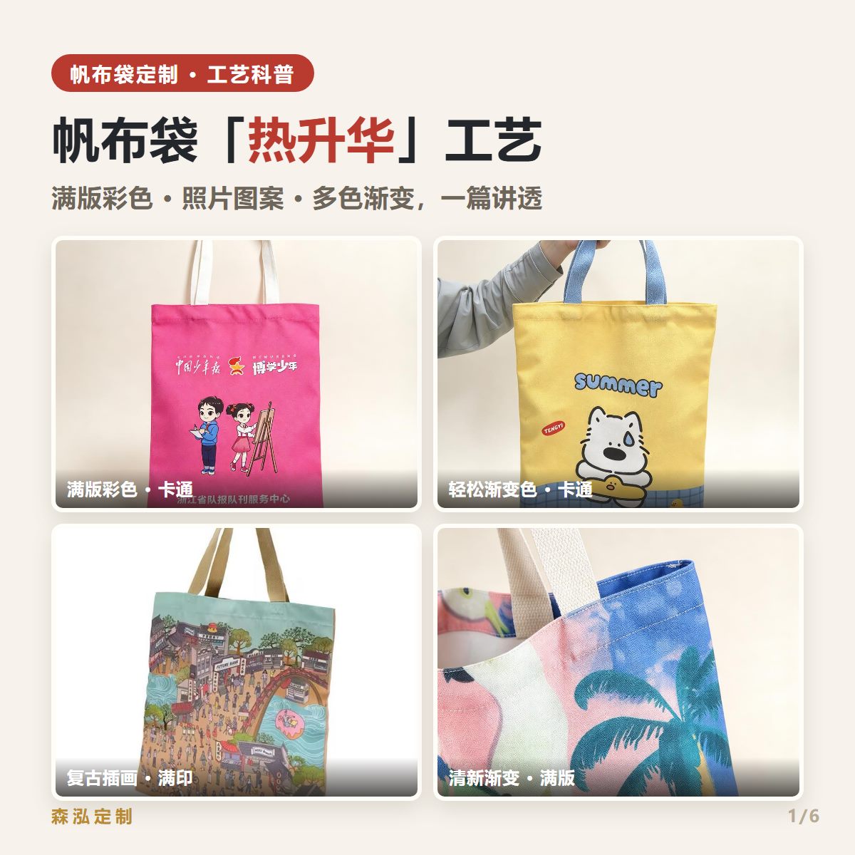 帆布袋热升华工艺：满版彩色、照片、渐变图案的首选工艺